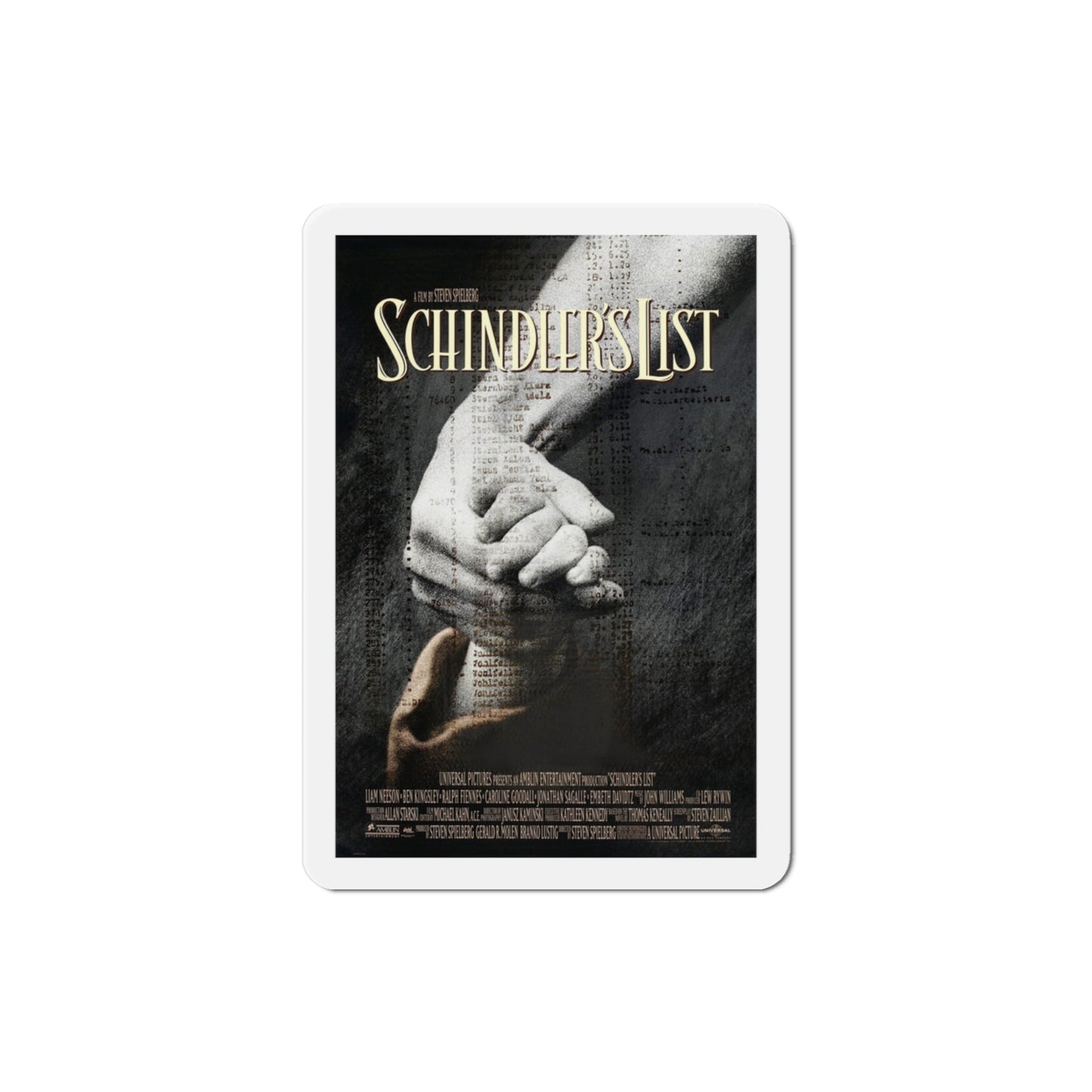 Schindlers List 1993 Movie Poster Die-Cut Magnet-3" x 3"-The Sticker Space