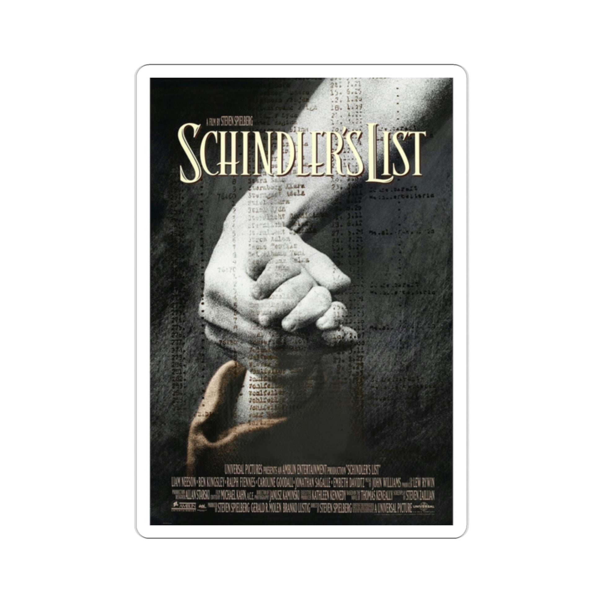 Schindlers List 1993 Movie Poster STICKER Vinyl Die-Cut Decal-2 Inch-The Sticker Space