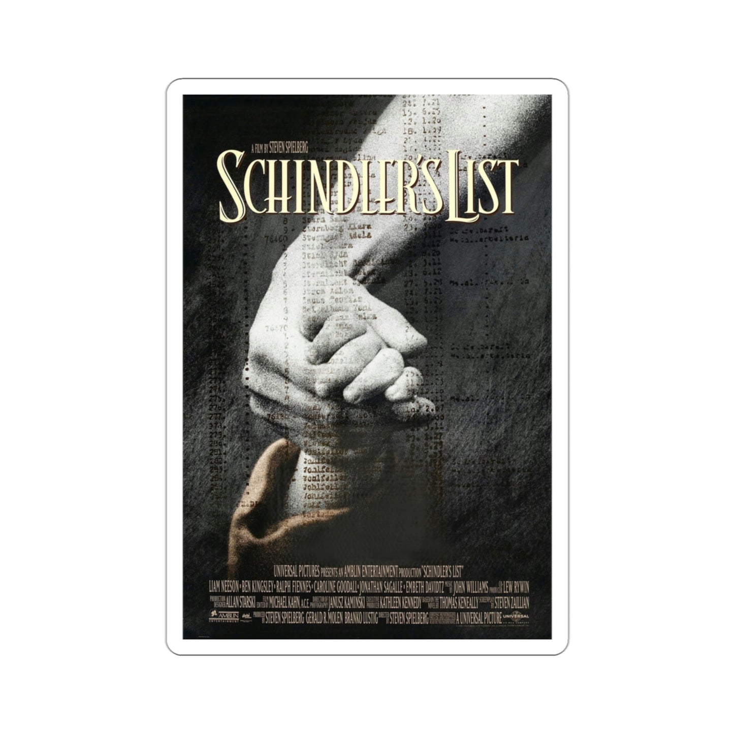 Schindlers List 1993 Movie Poster STICKER Vinyl Die-Cut Decal-3 Inch-The Sticker Space