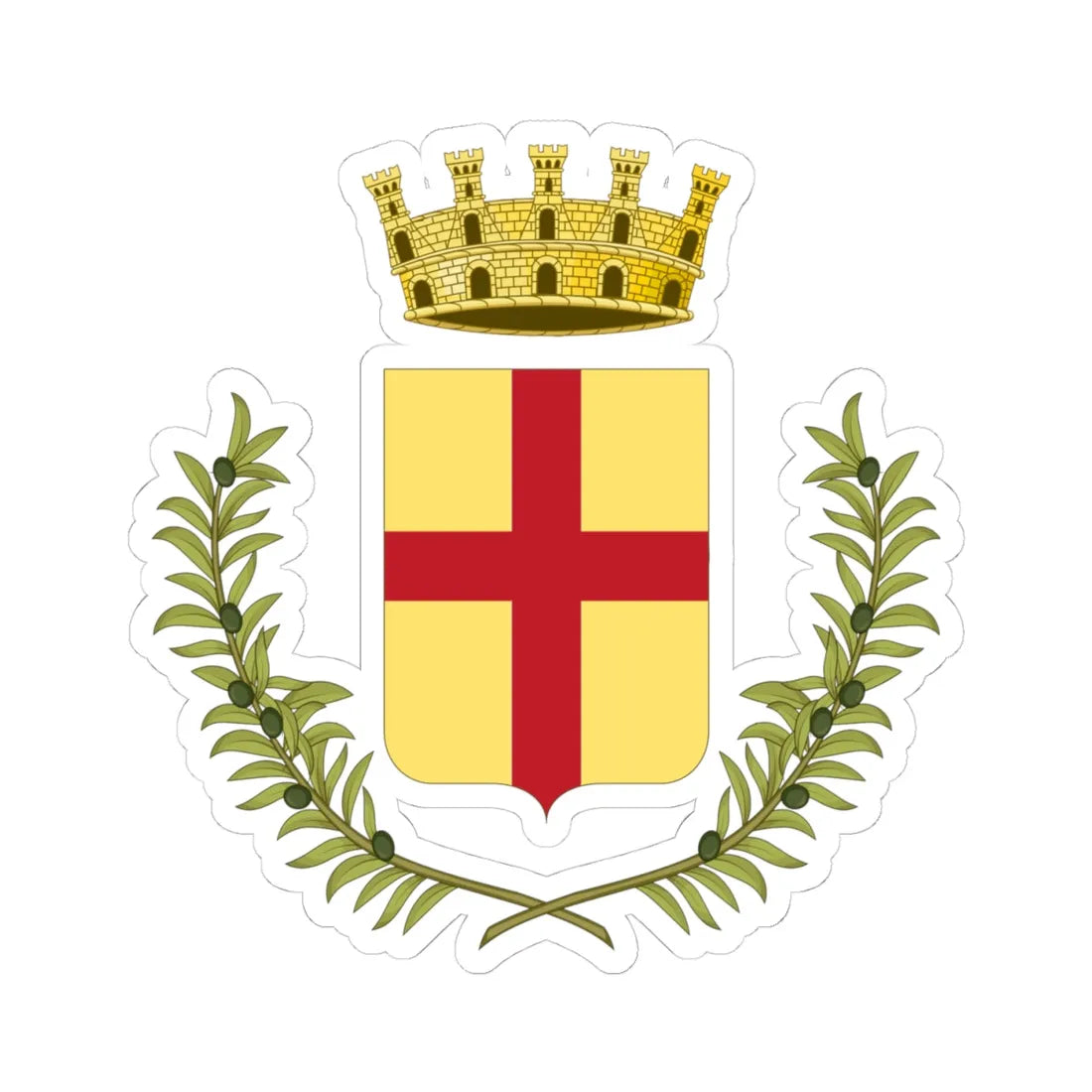 Schio-Stemma (Italy) (Coat of Arms) STICKER Vinyl Kiss-Cut Decal 4 Inch White - The Sticker Space