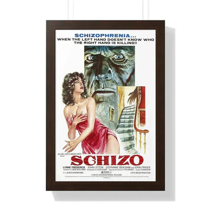 SCHIZO 1976 - Framed Movie Poster 16″ x 24″ Walnut - The Sticker Space
