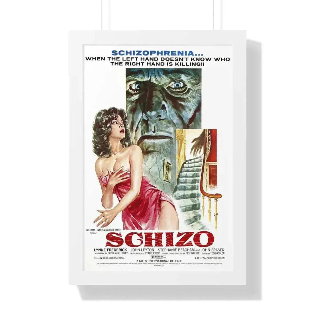 SCHIZO 1976 - Framed Movie Poster 16″ x 24″ White - The Sticker Space
