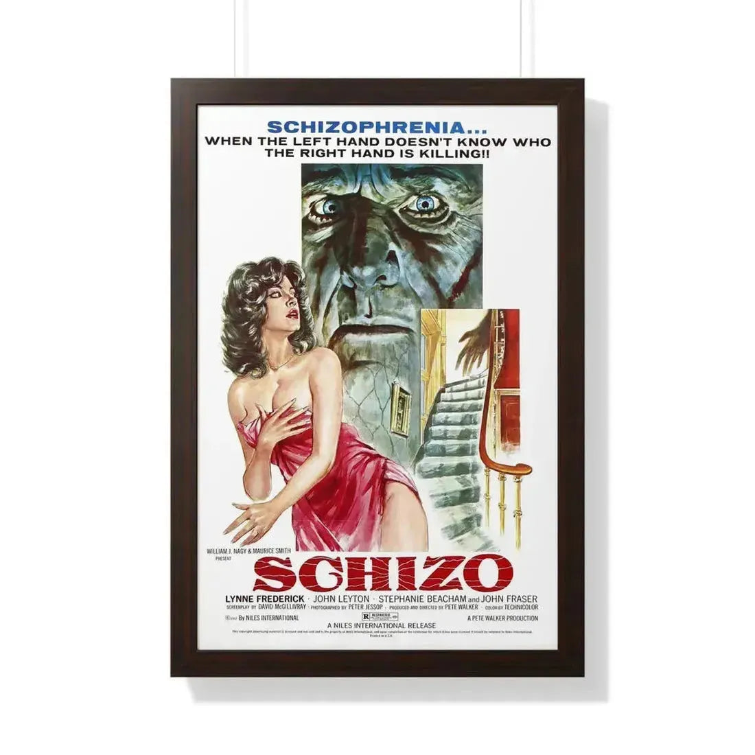 SCHIZO 1976 - Framed Movie Poster 20" x 30" Walnut - The Sticker Space