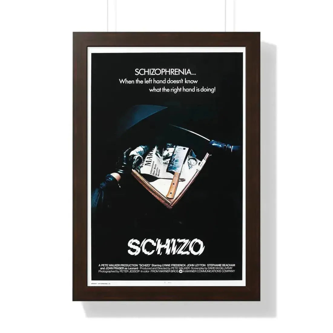 SCHIZO (2) 1976 - Framed Movie Poster 16″ x 24″ Walnut - The Sticker Space