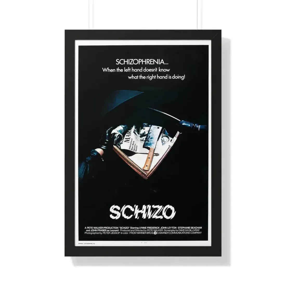 SCHIZO (2) 1976 - Framed Movie Poster 20" x 30" Black - The Sticker Space