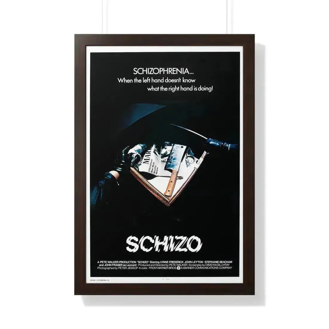 SCHIZO (2) 1976 - Framed Movie Poster 20" x 30" Walnut - The Sticker Space