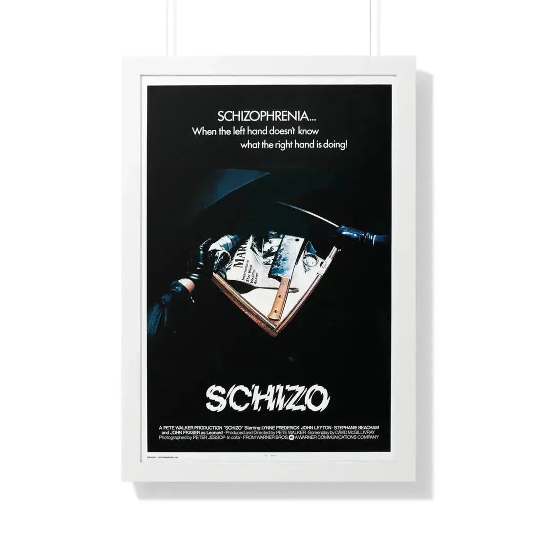SCHIZO (2) 1976 - Framed Movie Poster 20" x 30" White - The Sticker Space