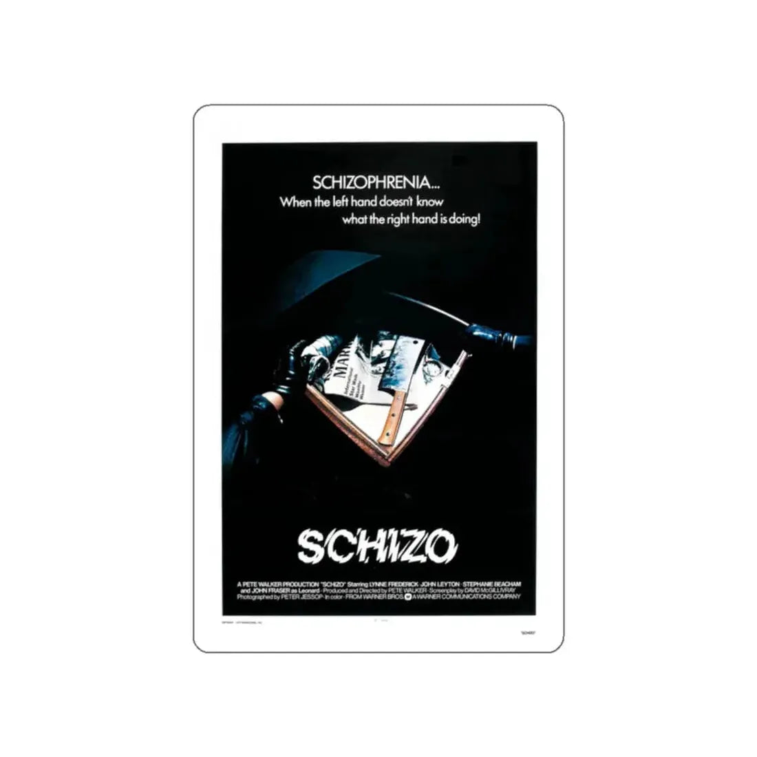 SCHIZO (2) 1976 Movie Poster STICKER Vinyl Die-Cut Decal 2 Inch - The Sticker Space