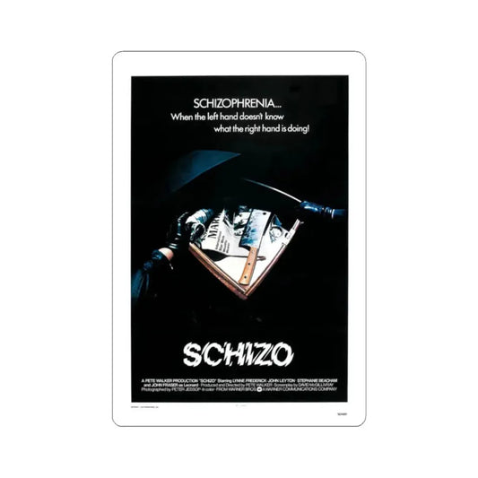 SCHIZO (2) 1976 Movie Poster - STICKER Vinyl Kiss-Cut Decal 2 Inch White - The Sticker Space