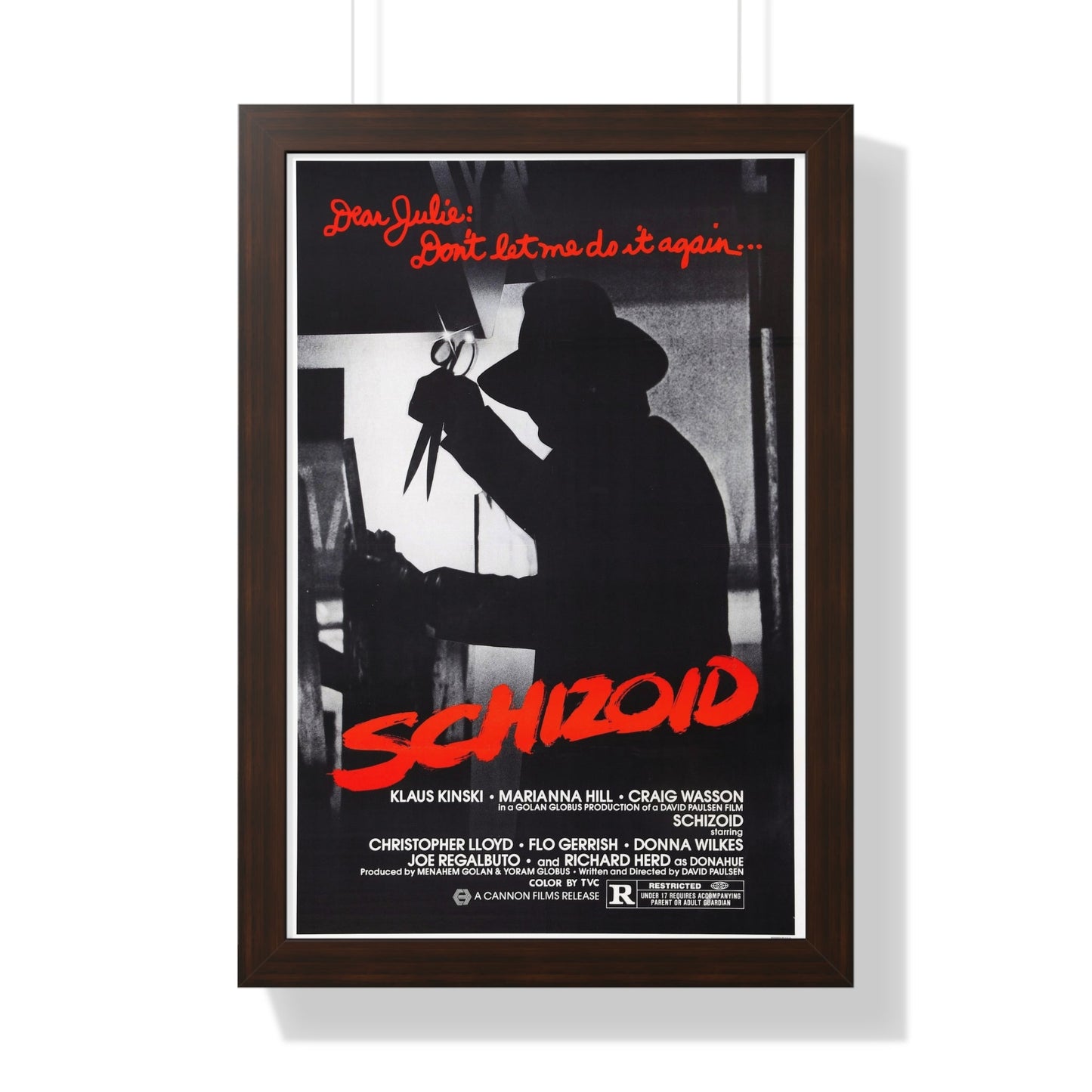 SCHIZOID 1980 - Framed Movie Poster-16″ x 24″-The Sticker Space