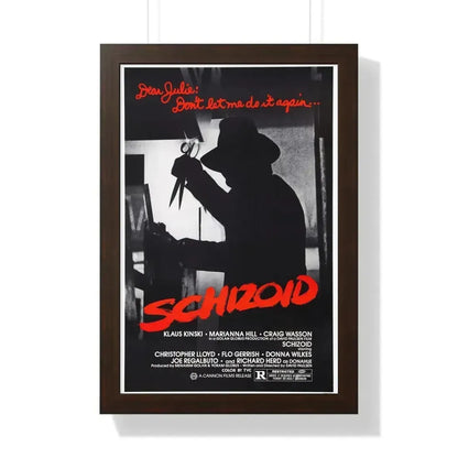 SCHIZOID 1980 - Framed Movie Poster 16″ x 24″ Walnut - The Sticker Space