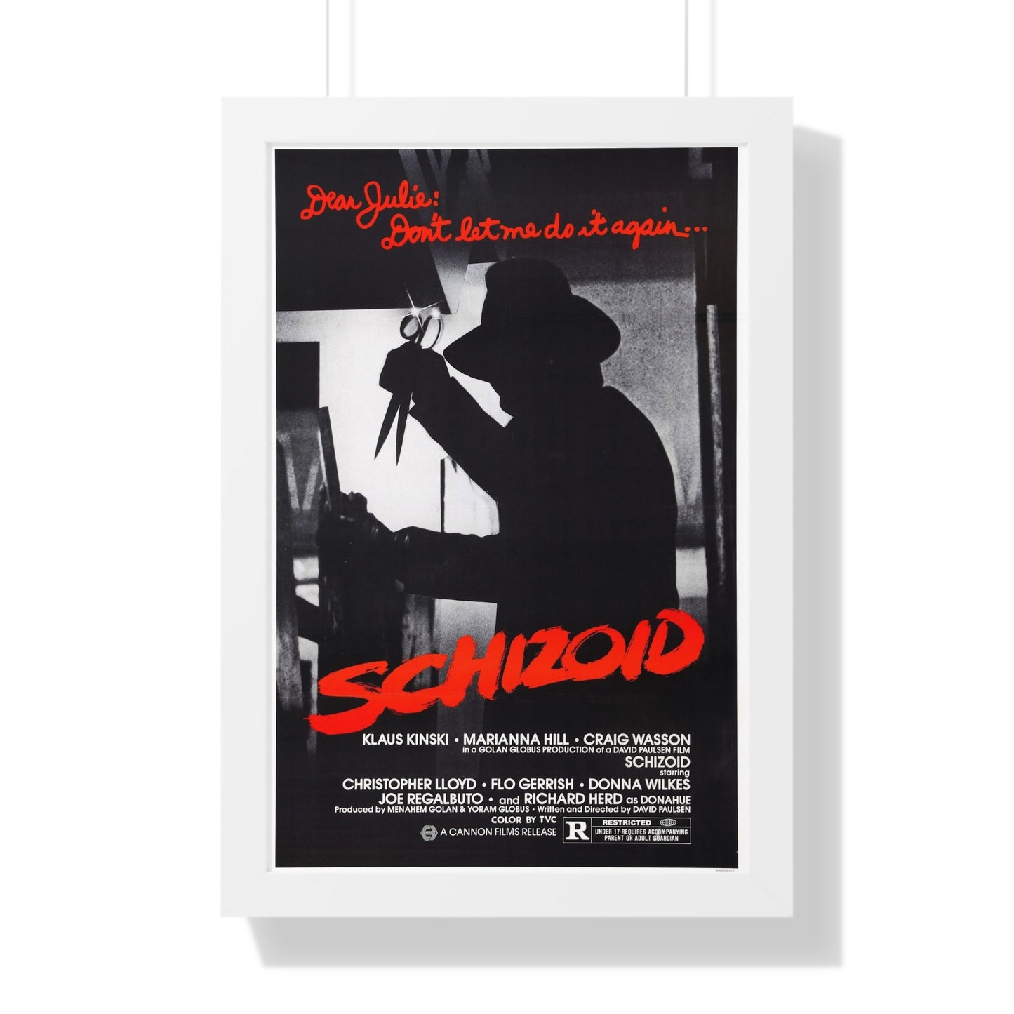 SCHIZOID 1980 - Framed Movie Poster-16″ x 24″-The Sticker Space