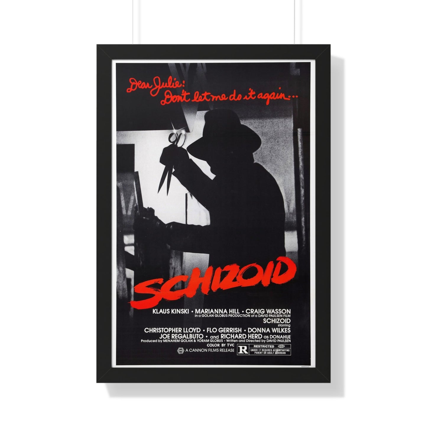 SCHIZOID 1980 - Framed Movie Poster-20" x 30"-The Sticker Space