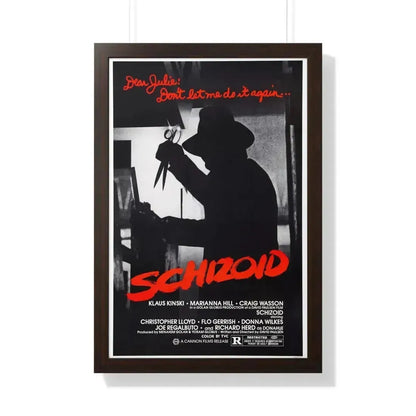 SCHIZOID 1980 - Framed Movie Poster 20" x 30" Walnut - The Sticker Space