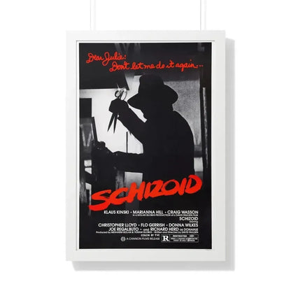 SCHIZOID 1980 - Framed Movie Poster 20" x 30" White - The Sticker Space
