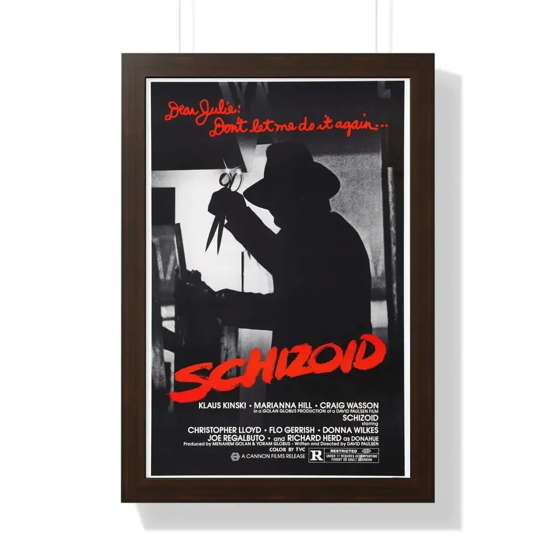 SCHIZOID 1980 - Framed Movie Poster - The Sticker Space