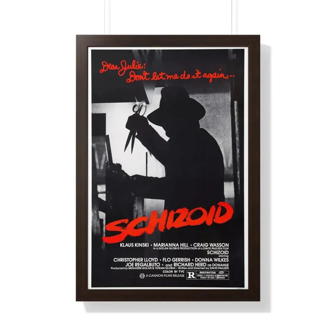 SCHIZOID 1980 - Framed Movie Poster - The Sticker Space