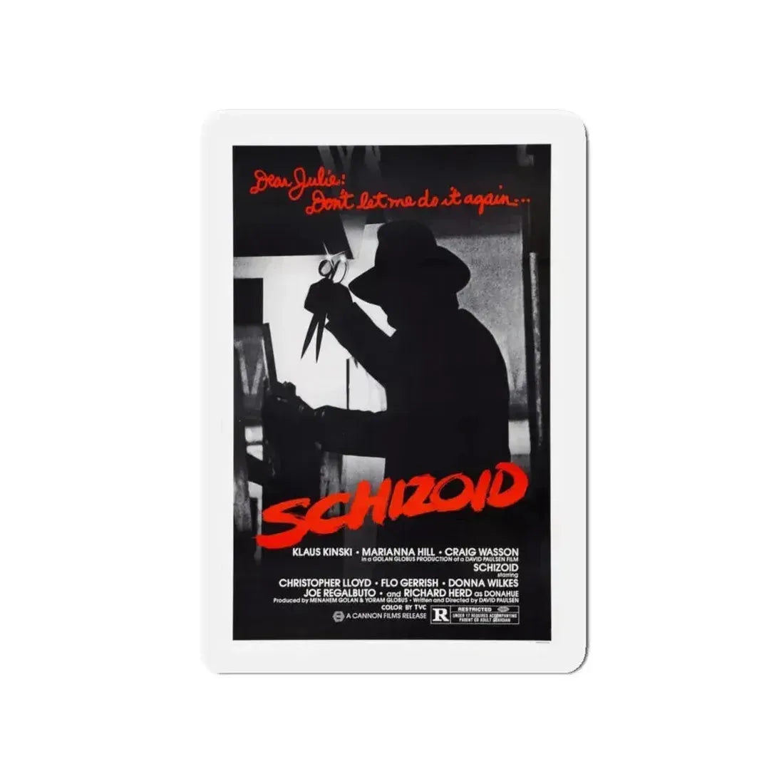 SCHIZOID 1980 Movie Poster - Refrigerator Magnet 4 Inch Die-Cut - The Sticker Space