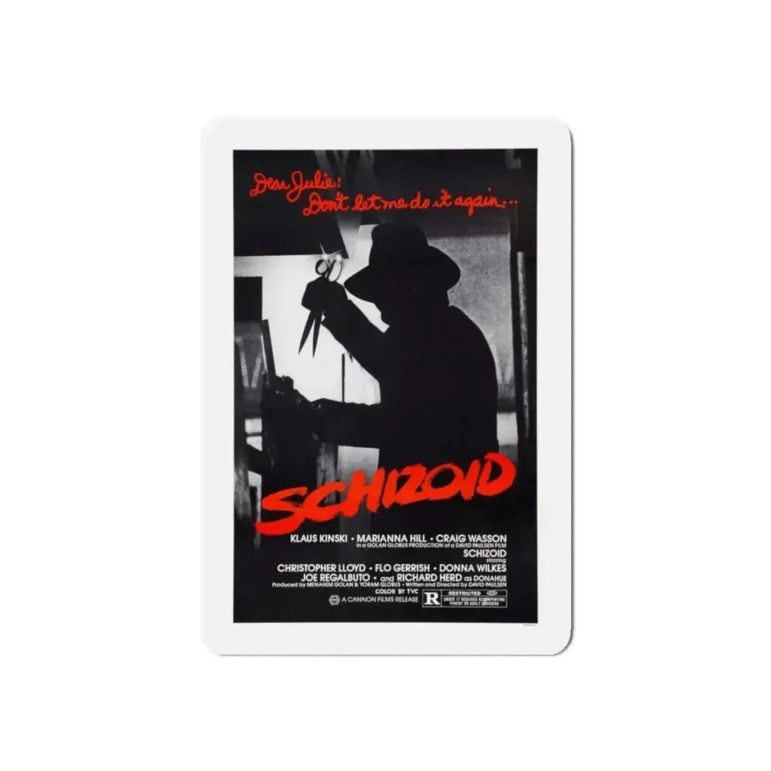 SCHIZOID 1980 Movie Poster - Refrigerator Magnet 6 Inch Die-Cut - The Sticker Space