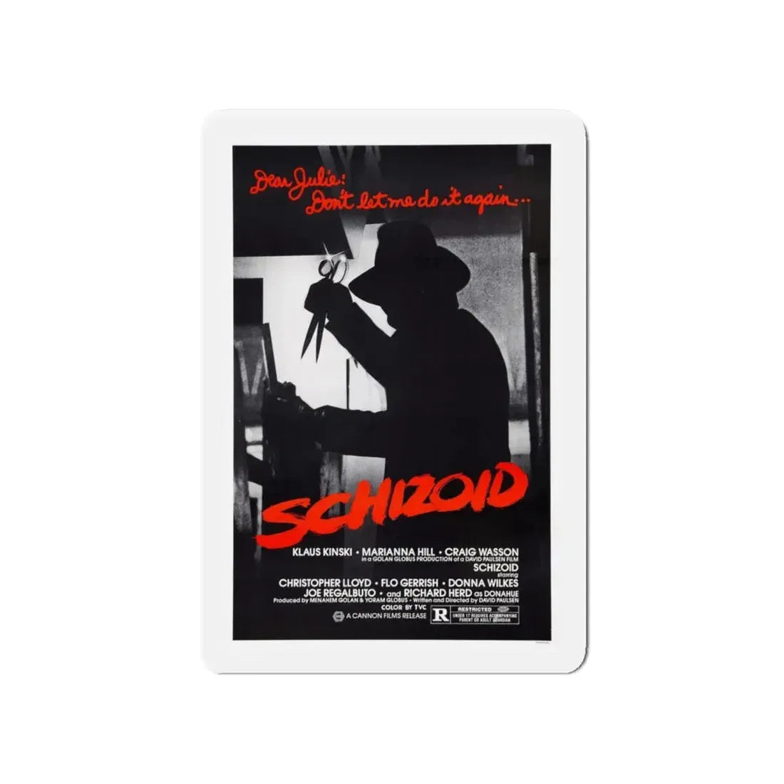 SCHIZOID 1980 Movie Poster - Refrigerator Magnet - The Sticker Space