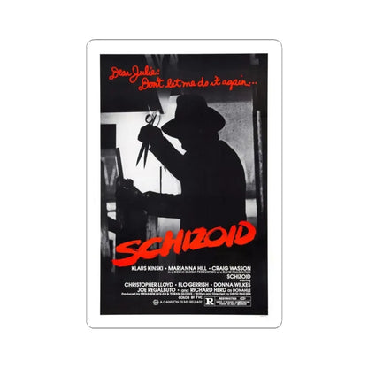 SCHIZOID 1980 Movie Poster - STICKER Vinyl Kiss-Cut Decal 3 Inch White - The Sticker Space