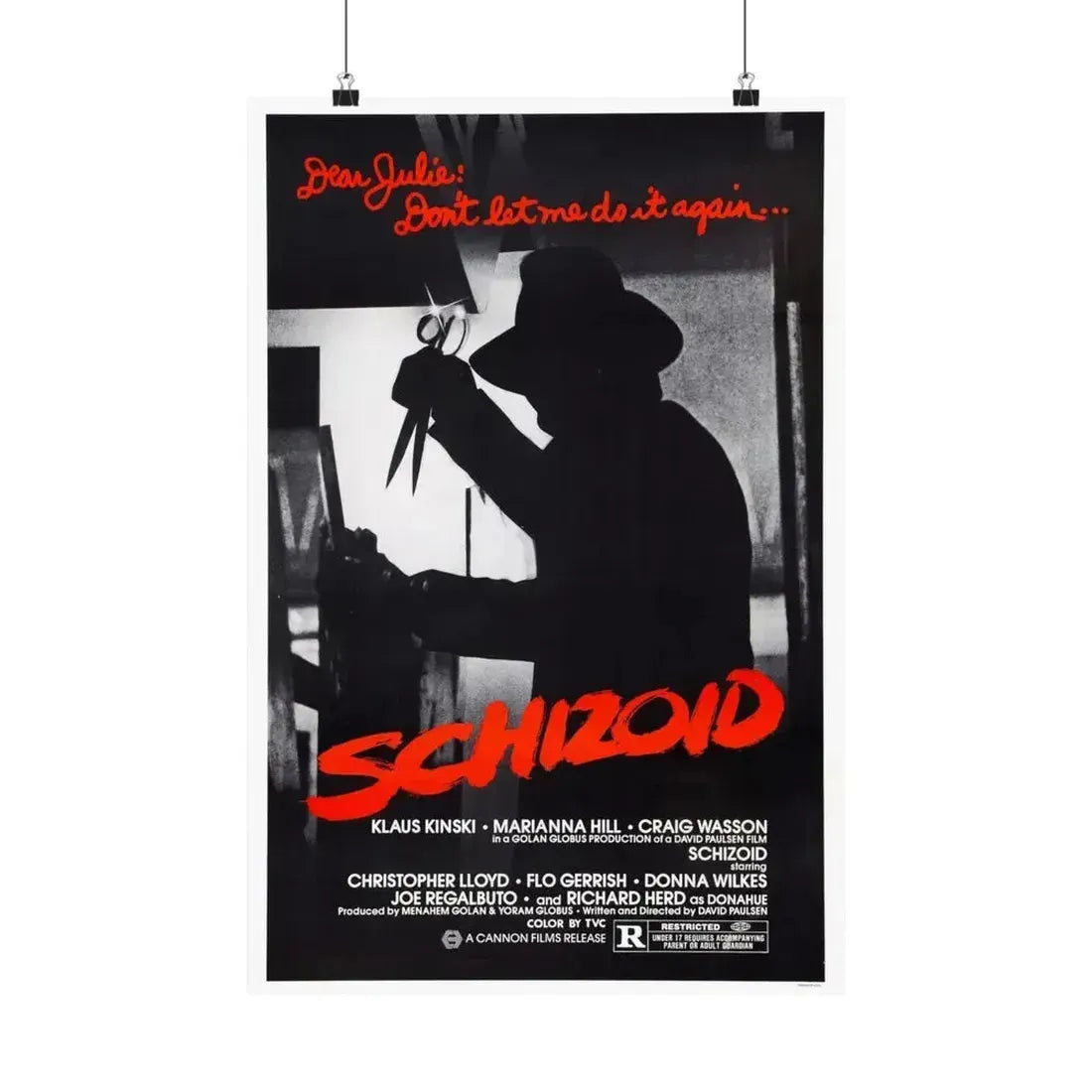 SCHIZOID 1980 - Paper Movie Poster 16″ x 24″ Matte - The Sticker Space