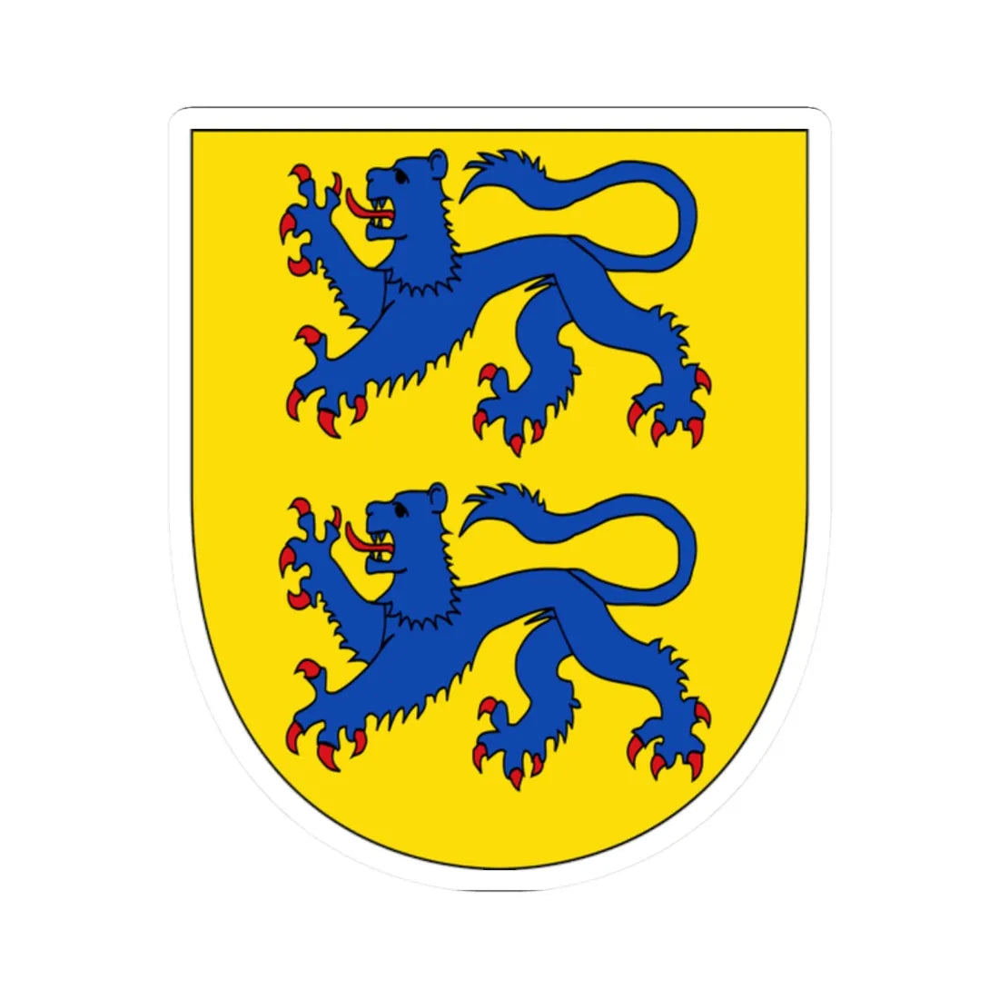 Schleswig Arms (Denmark) (Coat of Arms) STICKER Vinyl Kiss-Cut Decal 2 Inch White - The Sticker Space