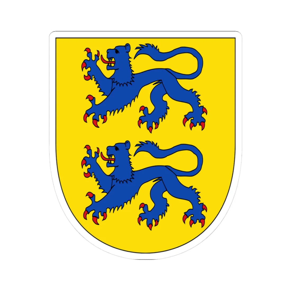 Schleswig Arms (Denmark) (Coat of Arms) STICKER Vinyl Kiss-Cut Decal 3 Inch White - The Sticker Space