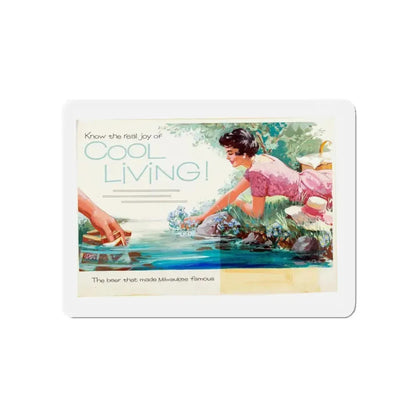 Schlitz Advertising Illustration (Sundblom studio, c. 1950s) (Magazine Illustration) Refrigerator Magnet 5 Inch Die-Cut - The Sticker Space