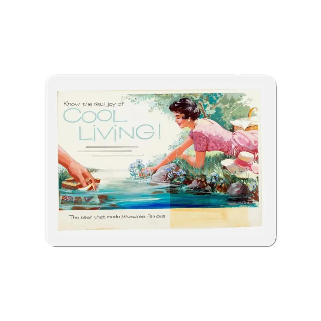 Schlitz Advertising Illustration (Sundblom studio, c. 1950s) (Magazine Illustration) Refrigerator Magnet - The Sticker Space