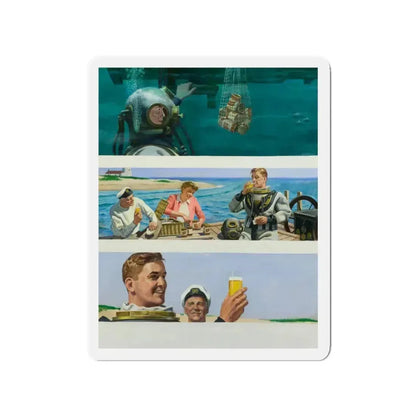 Schlitz Beer, ad illustration (Magazine Illustration) Refrigerator Magnet 3 Inch Die-Cut - The Sticker Space