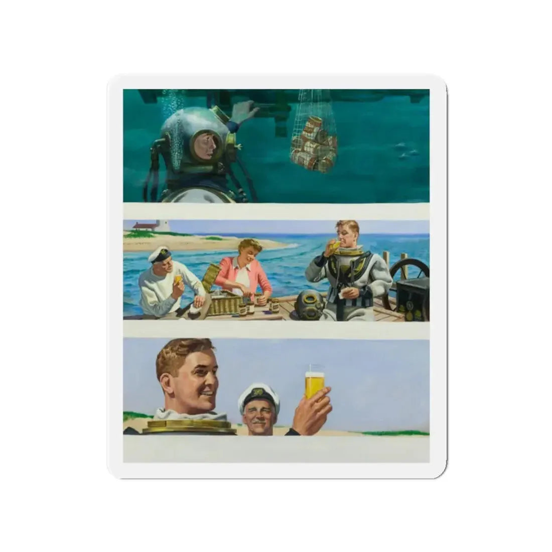 Schlitz Beer, ad illustration (Magazine Illustration) Refrigerator Magnet - The Sticker Space