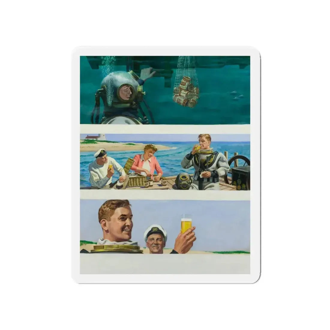 Schlitz Beer, ad illustration (Magazine Illustration) Refrigerator Magnet - The Sticker Space