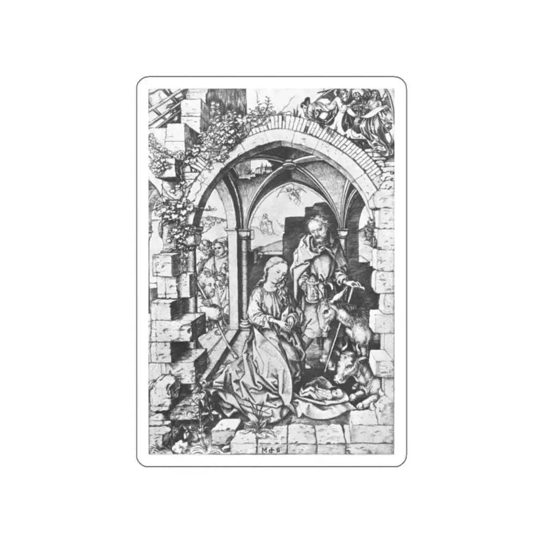 SCHONGAUER, Martin -graphics- The Nativity (Artwork) STICKER Vinyl Die-Cut Decal White Die-Cut 2 Inch - The Sticker Space