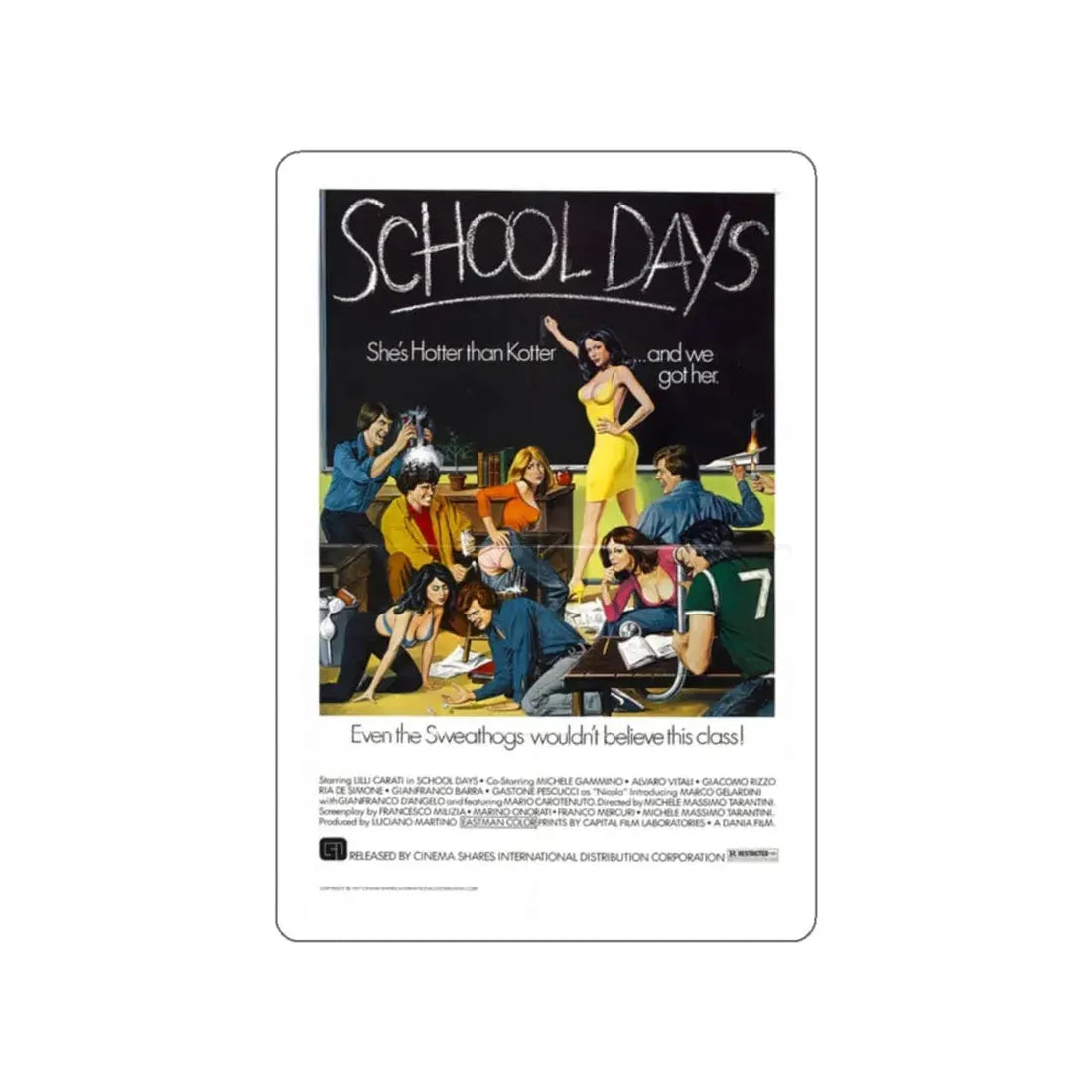 SCHOOL DAYS 1977 Movie Poster STICKER Vinyl Die-Cut Decal - The Sticker Space
