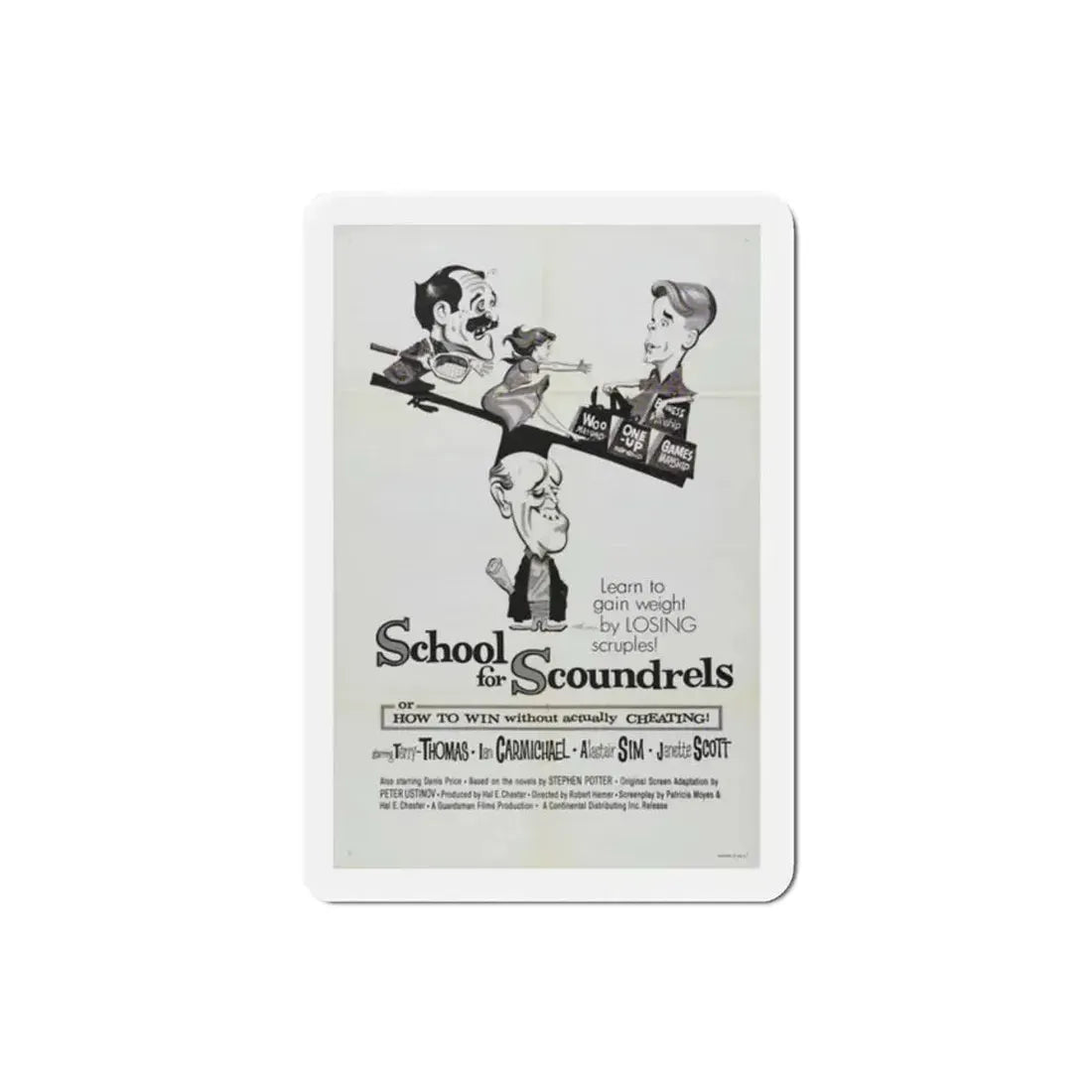School for Scoundrels 1960 Movie Poster Refrigerator Magnet 2 Inch - The Sticker Space