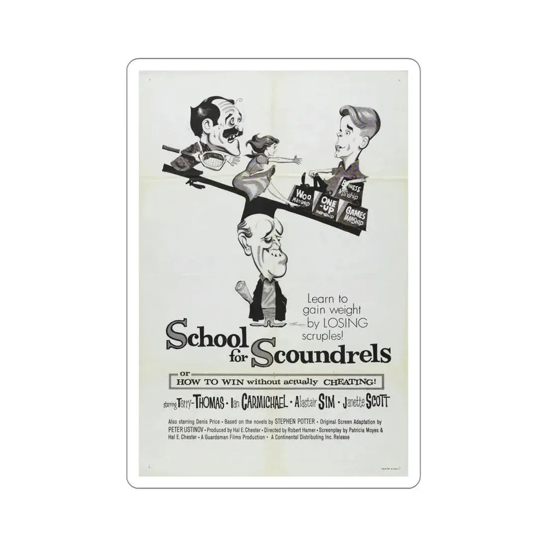 School for Scoundrels 1960 Movie Poster STICKER Vinyl Die-Cut Decal 5 Inch - The Sticker Space