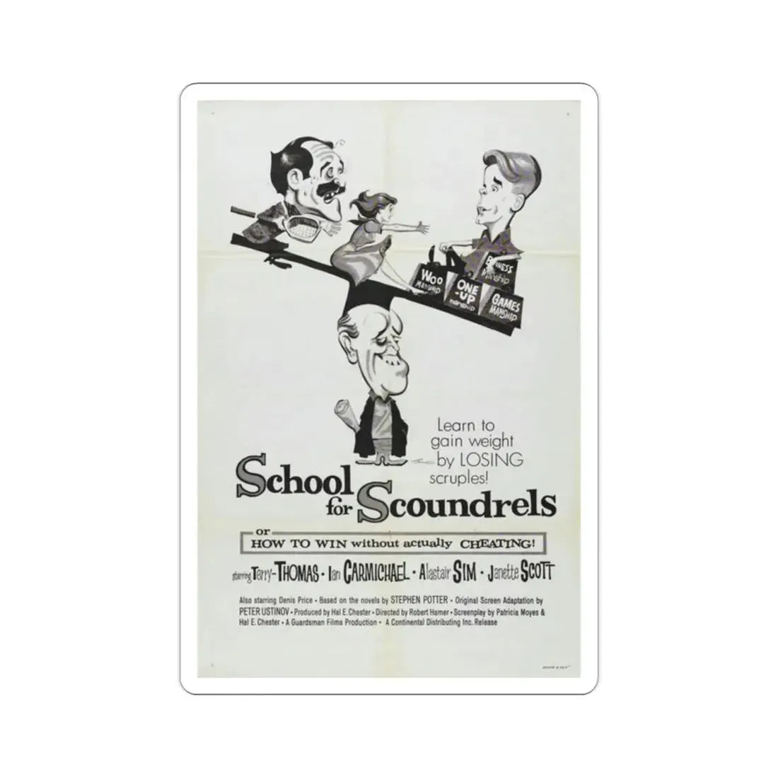 School for Scoundrels 1960 Movie Poster STICKER Vinyl Die-Cut Decal - The Sticker Space