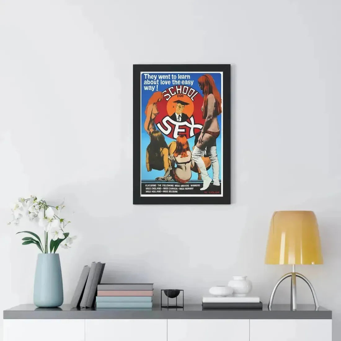SCHOOL FOR SEX 1969 - Framed Movie Poster - The Sticker Space