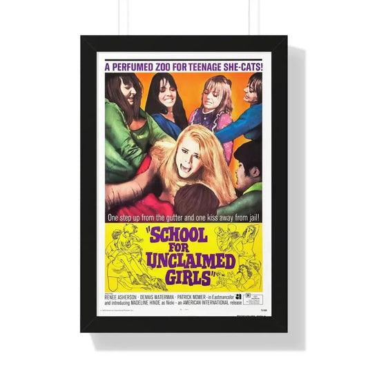 SCHOOL FOR UNCLAIMED GIRLS 1969 - Framed Movie Poster 16″ x 24″ Black - The Sticker Space