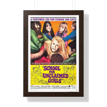 SCHOOL FOR UNCLAIMED GIRLS 1969 - Framed Movie Poster 16″ x 24″ Walnut - The Sticker Space