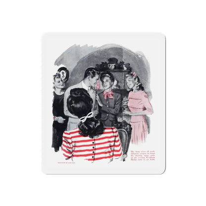 School for Wives (2), Cosmopolitan, October 1943 (Magazine Illustration) Refrigerator Magnet 4 Inch Die-Cut - The Sticker Space