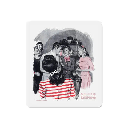 School for Wives (2), Cosmopolitan, October 1943 (Magazine Illustration) Refrigerator Magnet 5 Inch Die-Cut - The Sticker Space