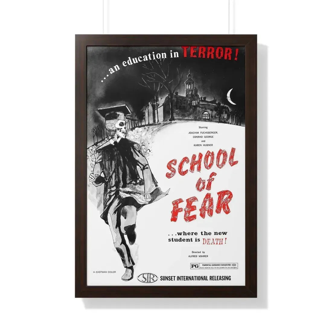 SCHOOL OF FEAR 1969 - Framed Movie Poster 20" x 30" Walnut - The Sticker Space