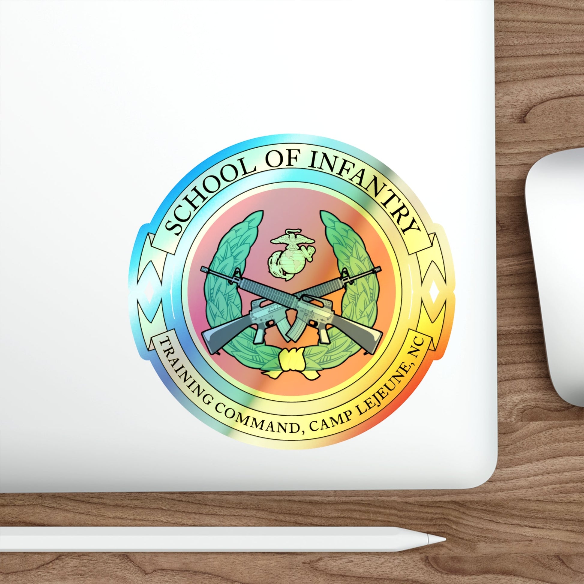 School Of Infantry Training Command Camp Lejeune NC (USMC) Holographic STICKER Die-Cut Vinyl Decal-The Sticker Space