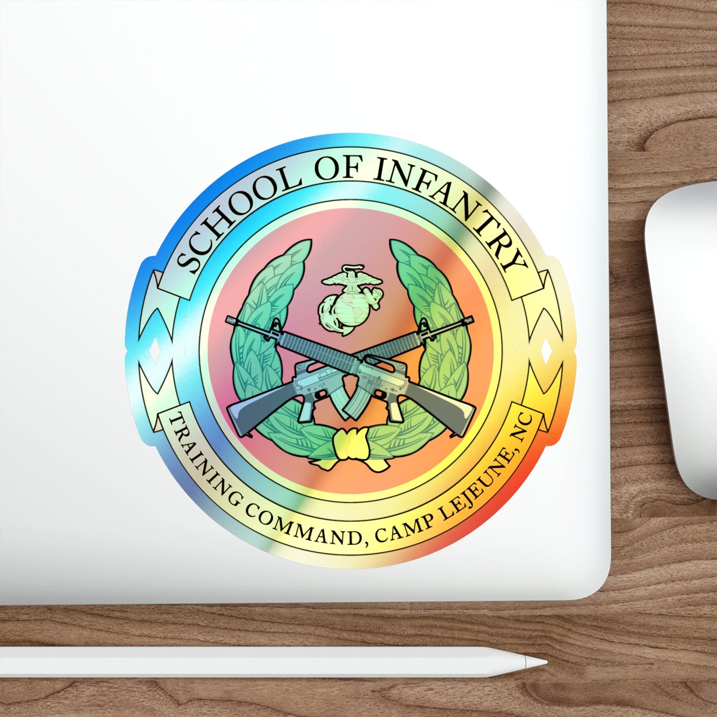 School Of Infantry Training Command Camp Lejeune NC (USMC) Holographic STICKER Die-Cut Vinyl Decal-The Sticker Space