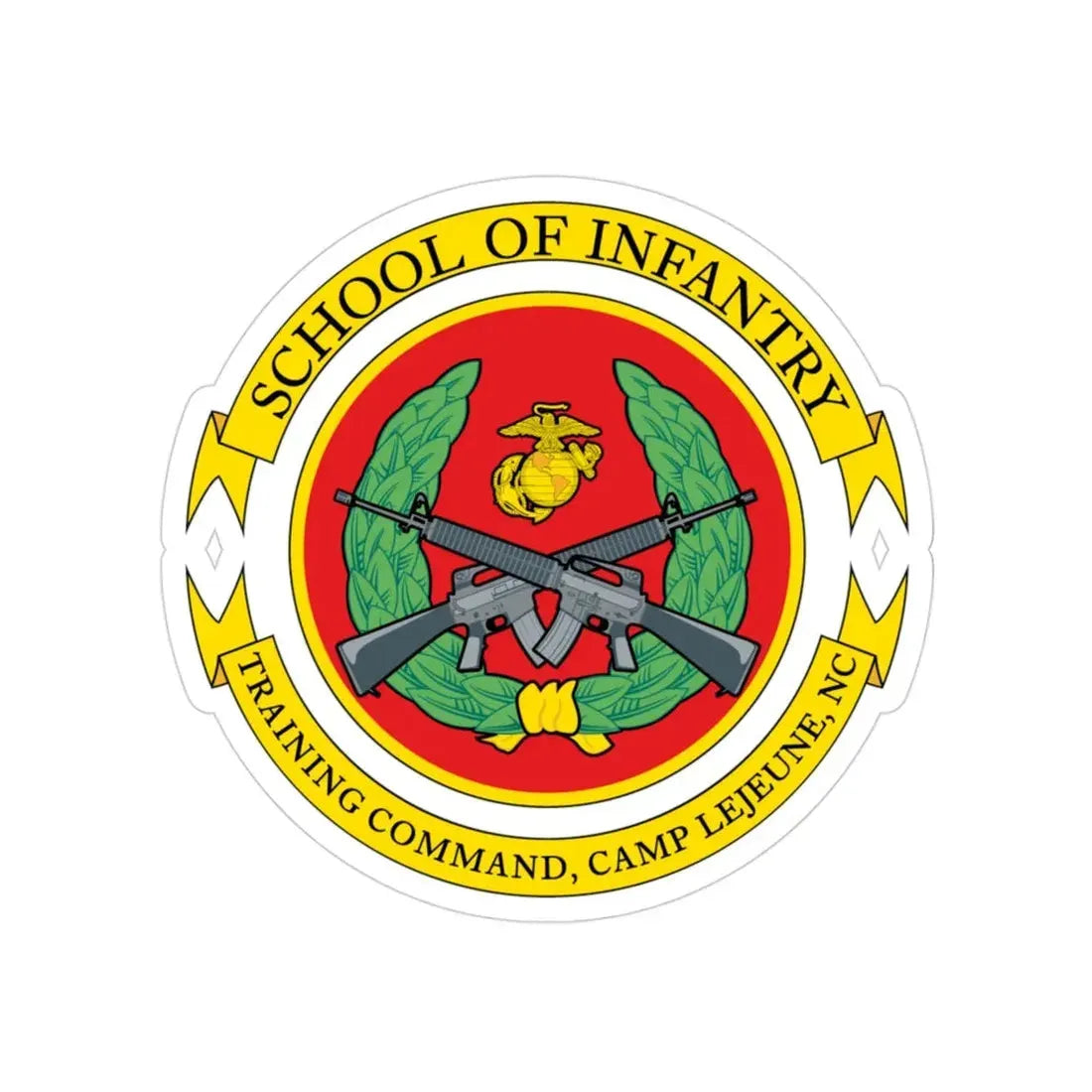School Of Infantry Training Command Camp Lejeune NC (USMC) Transparent STICKER Die-Cut Vinyl Decal 3 Inch - The Sticker Space