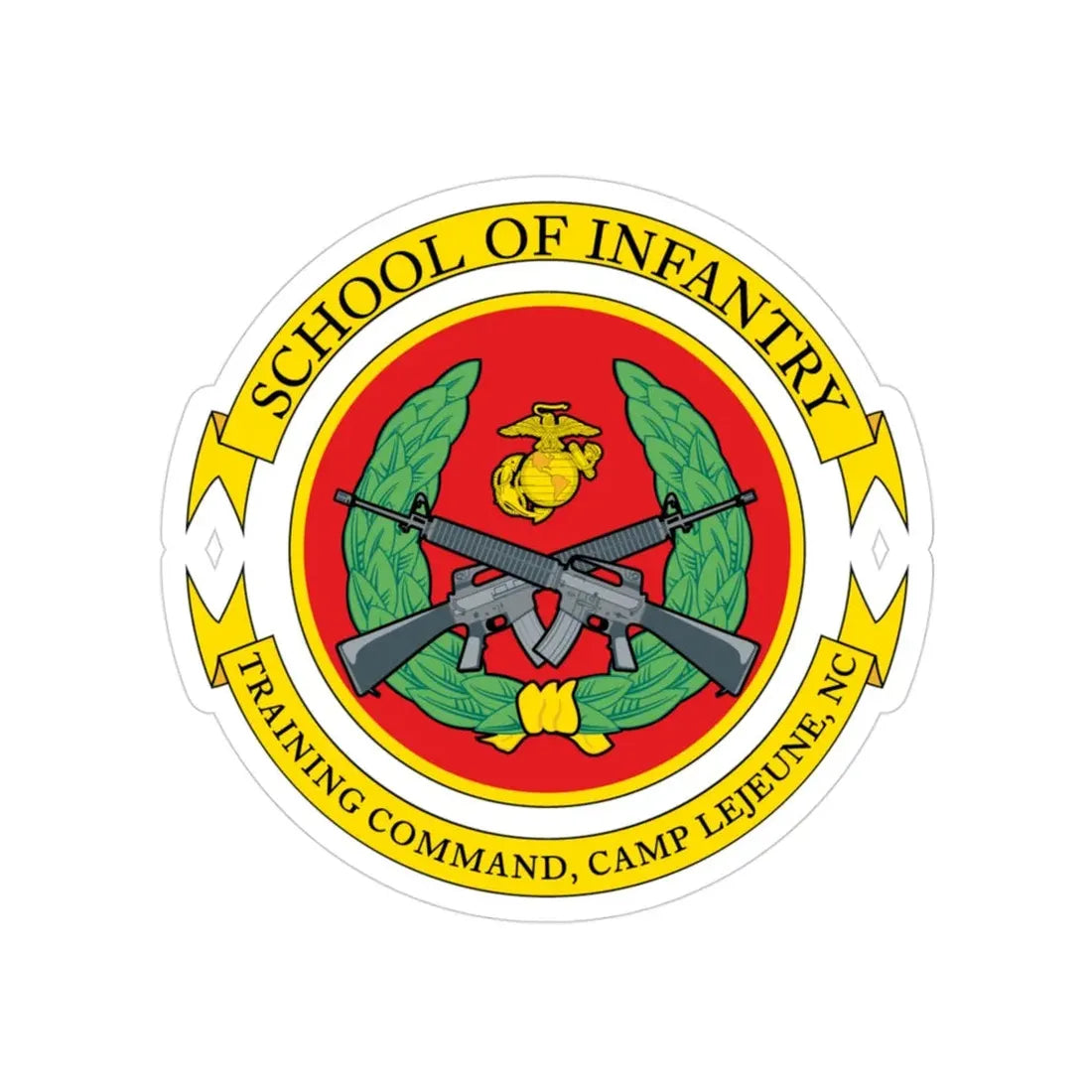 School Of Infantry Training Command Camp Lejeune NC (USMC) Transparent STICKER Die-Cut Vinyl Decal 3 Inch - The Sticker Space