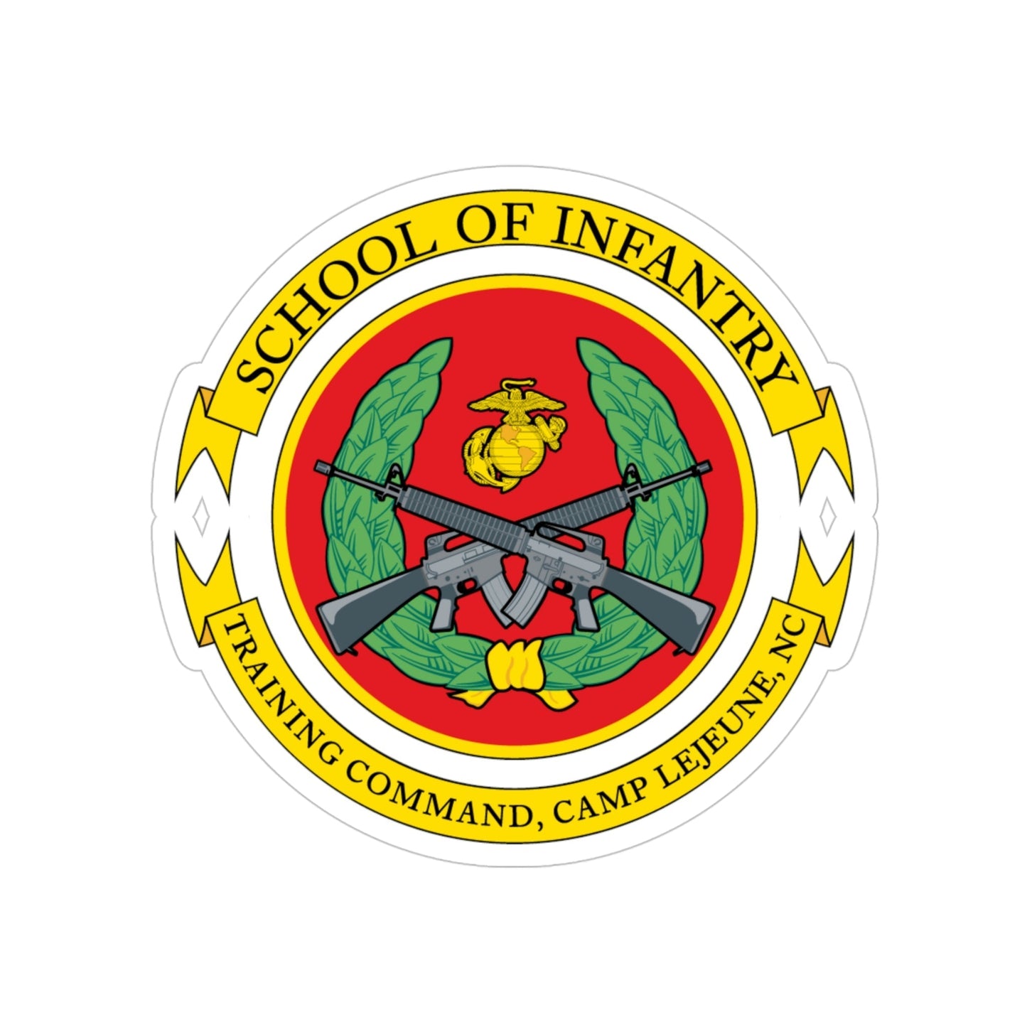 School Of Infantry Training Command Camp Lejeune NC (USMC) Transparent STICKER Die-Cut Vinyl Decal-4 Inch-The Sticker Space