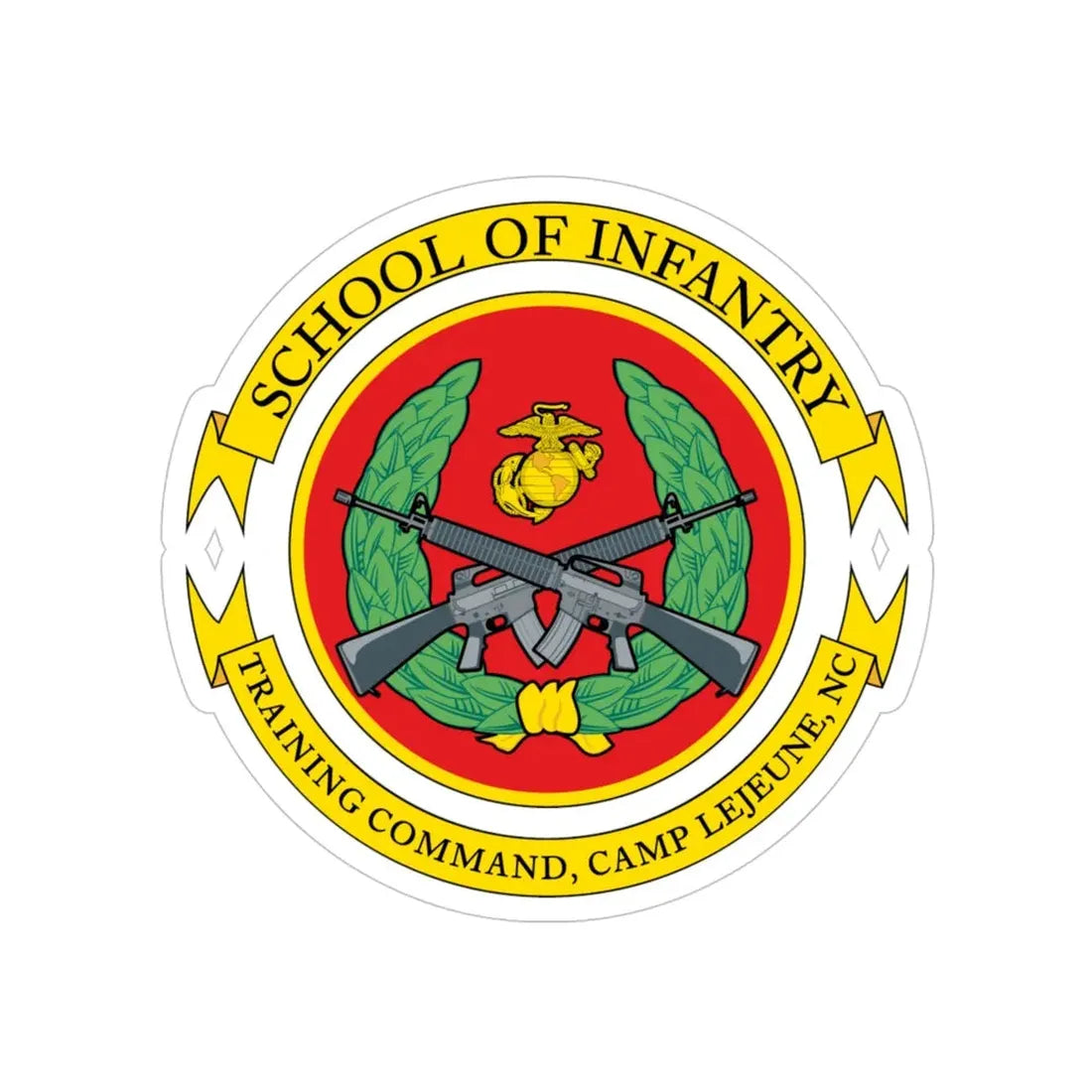 School Of Infantry Training Command Camp Lejeune NC (USMC) Transparent STICKER Die-Cut Vinyl Decal 4 Inch - The Sticker Space